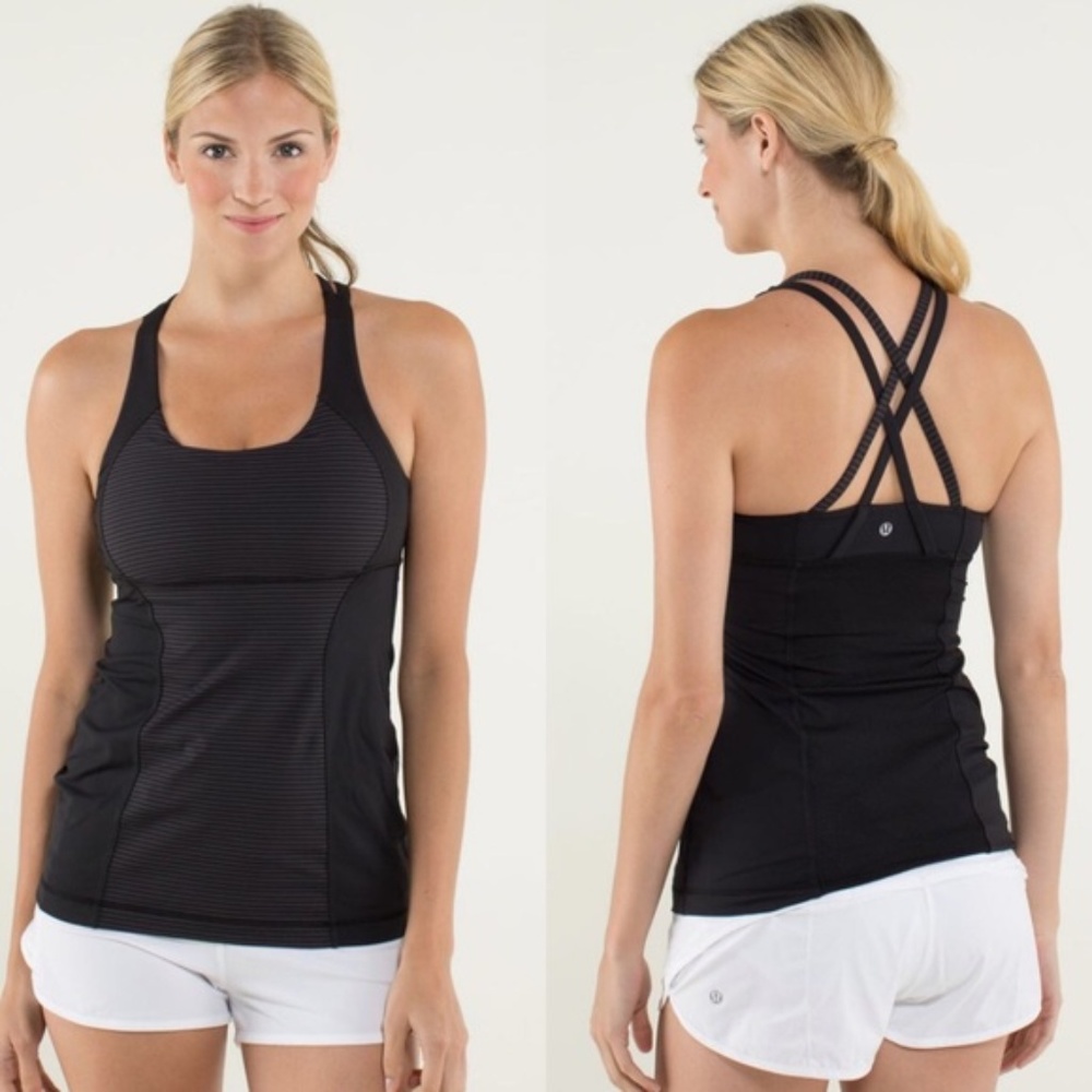 LULULEMON Energy Tank Hyper Stripe Black {W35}